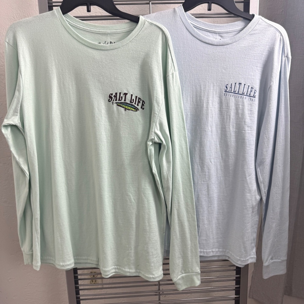 Bundle of 2 Salt Life Mens Long Sleeve Graphic T-Shirts Size Medium - Picture 2 of 10